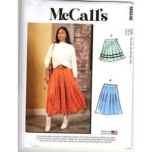 McCall's M8248 Misses 16 to 24 Pleated Skirts Uncut Sewing Pattern New